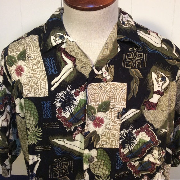 VTG Hawaiian mens shirt with Hawaiian Beauties - Picture 3 of 12